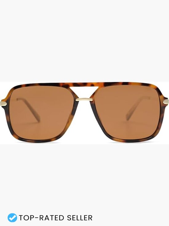 Retro Square Aviator Sunglasses Polarized Lens Y2K Trendy Unisex Fashion